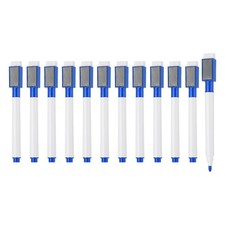 Magnetic Whiteboard Pen, 0.5-1mm Fine Tip Dry Erase Deep Blue Markers, 12 Pcs