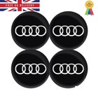 4x Audii Alloy Wheel Hub Centre Cap Set Center Caps Black Red 60mm