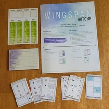 Wingspan Automa Cards Official Game Pieces Scorepad Goal Board & Tiles