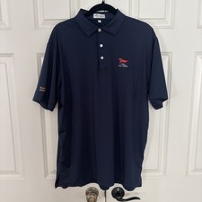 Peter Millar Polo Shirt Mens L Blue Golf Performance LACC 123rd US Open