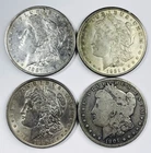 *LOT OF 4 MORGAN SILVER DOLLARS* NR #G4180