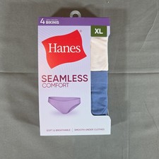 Hanes 4 Pack Girl's Seamless Bikini Underwear XL