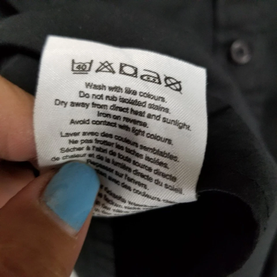 Длинный высокий Sally Топ женщин 18 высокий черный длинным рукавом рубашка на пуговицах - Изображение 4 из 4