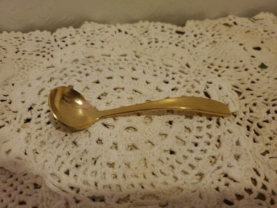 Vintage Gold Condiment Spoon-HIC- Japan over Stainless Steel 