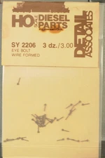 Detail Associates HO SY 2206 Formed wire eyebolts (3 dozen) = 36 per set