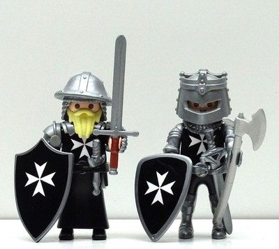 2 x MALTESER RITTER E PLAYMOBIL zu Kreuzritter Waffenrock Crusader Custom - RAR