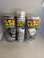 3X NEW Flex Tape Black, Clear Rubberized Waterproof Repair Tape Black 8 in x 5Ft