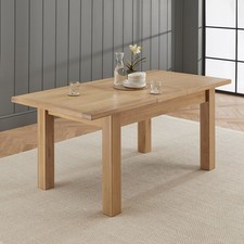 Dining Table Cheshire Whitewash Oak Medium Extension 140 to 180cm Seats 6 to 8