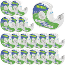 18 Pcs Transparent Tape with Dispenser, 0.7 X 1000 in Clear Tape Rolls Bulk, Off