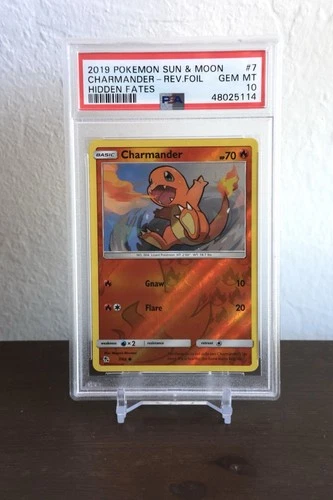 2019 Pokemon Sun & Moon Charmander - Rev.Foil Hidden Fates #7 PSA 10