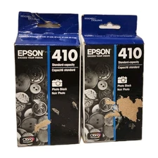 Epson Genuine 410 Photo Black Premium Ink Cartridge - Lot Of 2