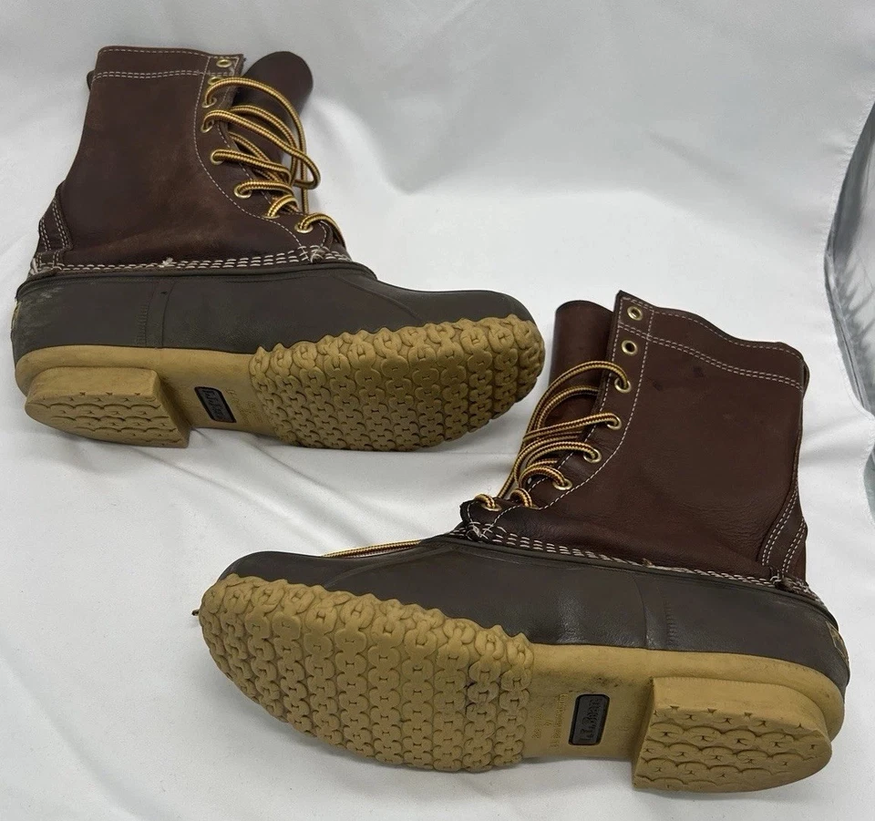 LL Bean Bean ботинки утка охоты ботинки кожи мужской размер 8,5 M сделано в США новый - Изображение 2 из 4