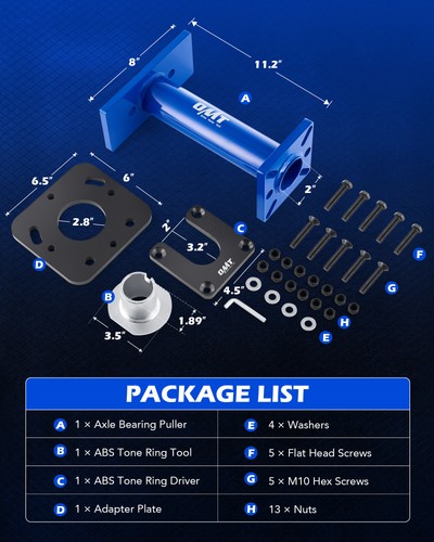 OMT Fit 1995-2012 Toyota w Tone Ring Tool Installer Rear Axle Bearing Puller Set - Picture 3 of 7