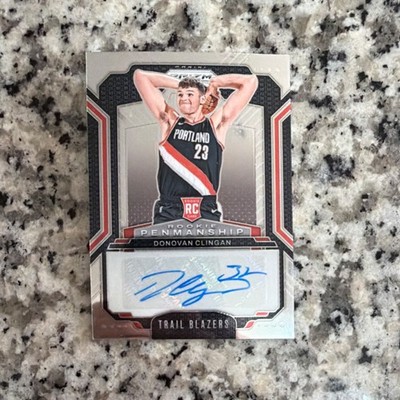 2024-25 Prizm DONOVAN CLINGIN #RPE-DCL Rookie Penmanship RC Auto Trail Blazers