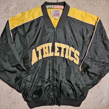 Vintage 90s Oakland Athletics Nylon Size L Bomber Jacket Off The Bench Korea MLB