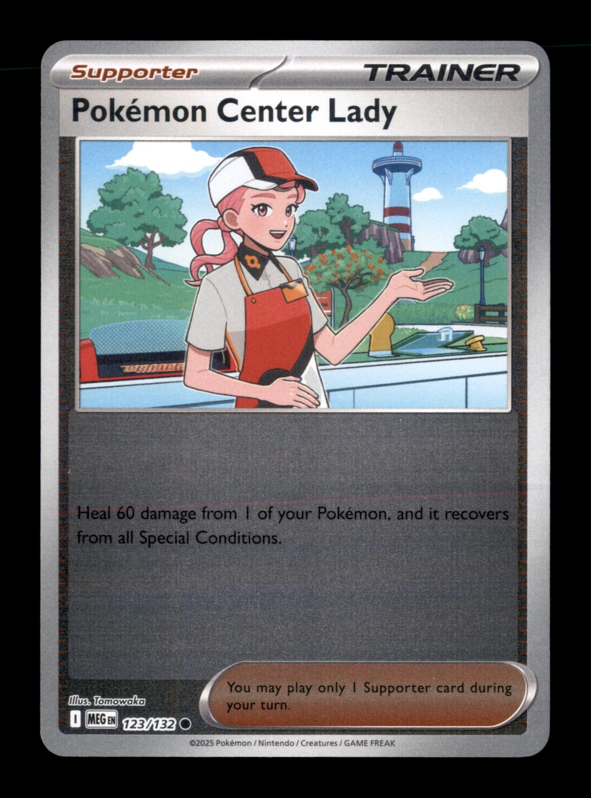 Pokemon Center Lady 123/132 Common Mega Evolution Pokemon Reverse Holo Near Mint