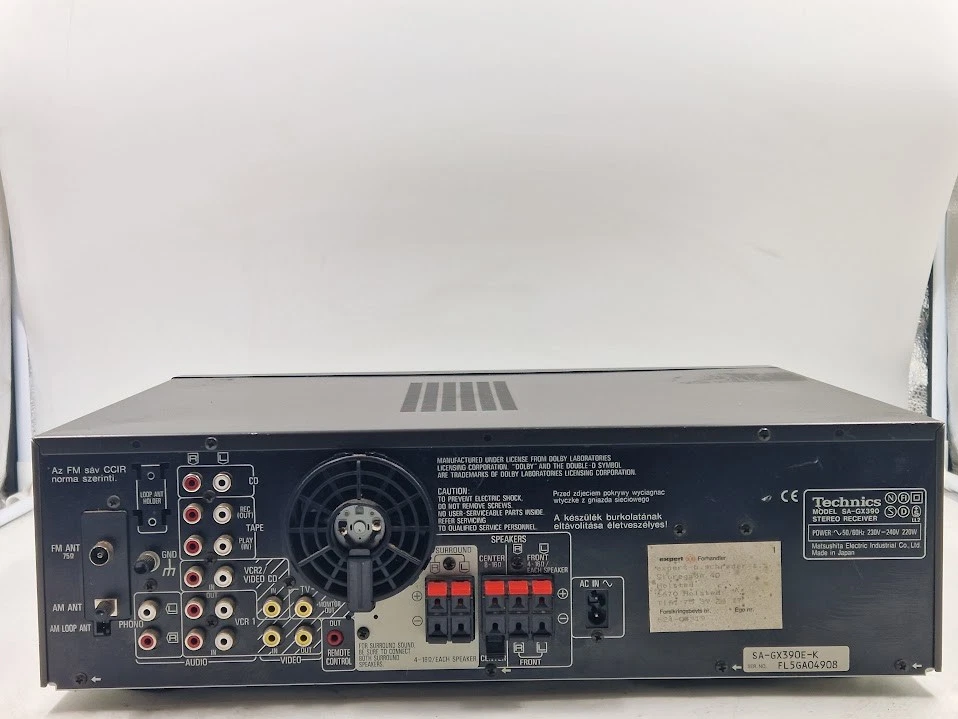 Technics SA-GX390 AV Stereo Receiver - Working Cosmetic Wear - Image 4 of 4