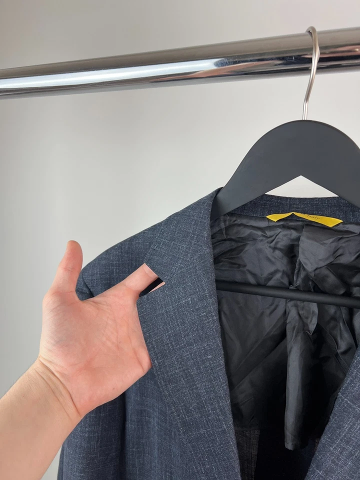 Canali 1934 Blue Basket Weave Wool/Silk/Linen Kei Travel Blazer EU 54R US 44R - Image 3 of 4