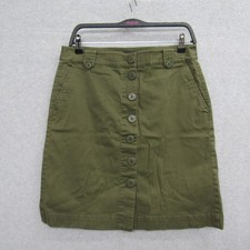 Talbots Green Skirt Womens Size 6 Button Pocket Preppy Chic