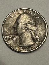 RARE 1974 QUARTER, NO MINT MARK ERROR, MULTIPLE LETTER ERRORS