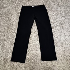 Eileen Fisher Black Organic Cotton Stretch French Terry pull on Pants women L