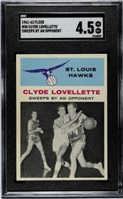 CLYDE LOVELLETTE 1961-62 FLEER #58 SGC 4.5 ST LOUIS HAWKS  HOF