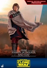Hot Toys Star Wars The Clone Wars Anakin Skywalker & STAP 1 6 Scale Figure Set