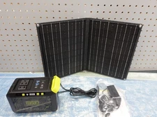 MARBERO 88Wh Power Station Generator w/ Solar Panel, Black/Green, Model: M82SL21