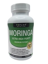 Toplux Nutrition Moringa Capsules Immune Support 1200mg 30 Servings Vegan SEALED