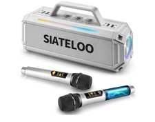 Karaoke Machine for Adults with 2 Wireless Microphones, 80W Powerful Portable