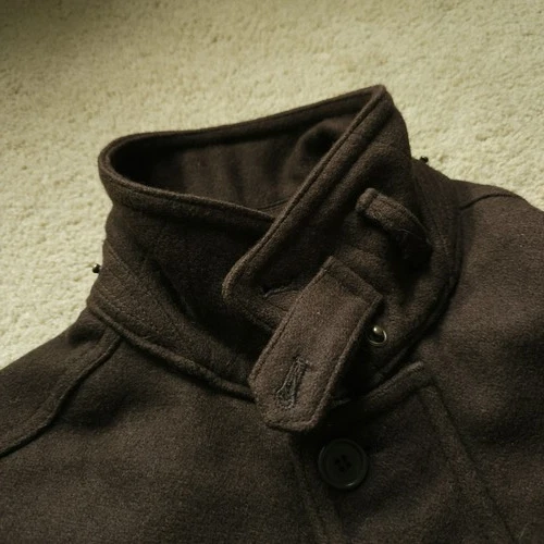 VTG DWW Made in Japan Thick Sturdy Melton Wool Hooded Utility Jacket Brown 38 S image 5