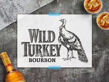 Wild Turkey Bourbon Logo Stencil Template – Reusable Vintage Whiskey Stencil for