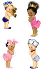 Baby puff baby girl decor  Edible Cake Topper Wafer or Icing