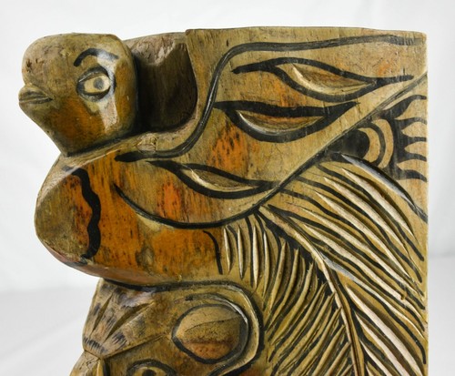 South American Mayan Mexico Chief Mask Hand Carved Solid Wood Decoration - Picture 8 of 12