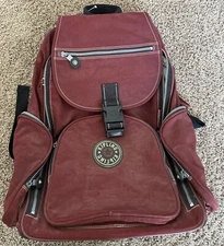 Kipling Rolling Backpack Sanaa Wheeled Carry On Luggage Laptop Bag Maroon Red