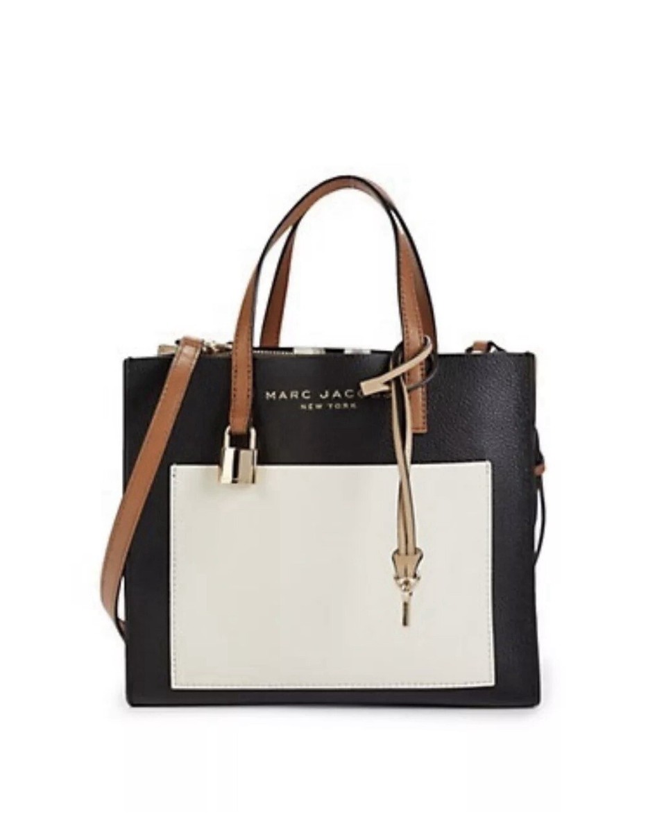 Marc Jacobs Grind Mini Smoked Almond Colorblock Leather Tote Marc Jacobs Grind Mini Smoked Almond Colorblock Leather Tote