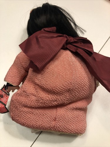 9 Zoll japanische Itchimatsu Baby Mädchen Puppe im Kimono sitzend weicher Körper - Bild 4 von 11