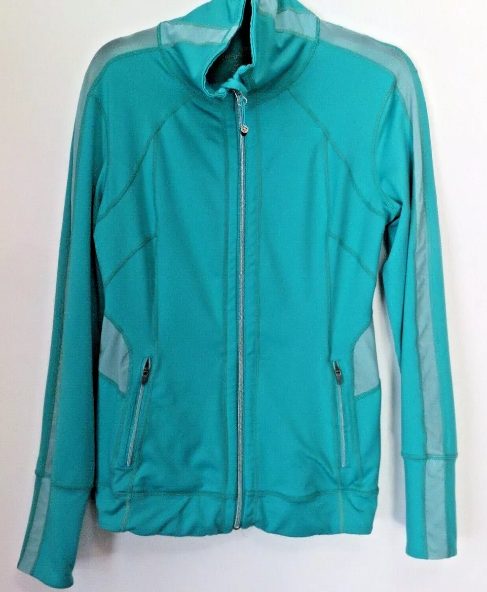 Tangerine Turquoise Activewear Thumbhole Zippered Athletic Jacket Mesh Size  M