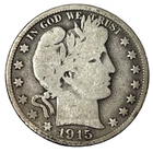 1915-D Barber Half Dollar 90% US Silver 50c KM# 116 Lot B9-68 Very Low Mintage