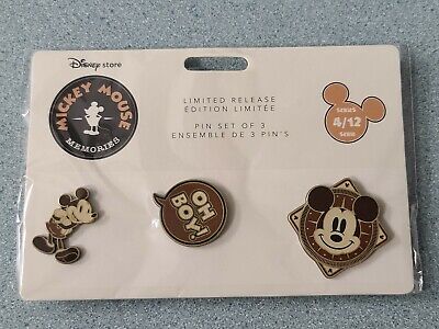Disney Mickey Mouse Memories Pin Set of 3 October Limited 2018 Brand New