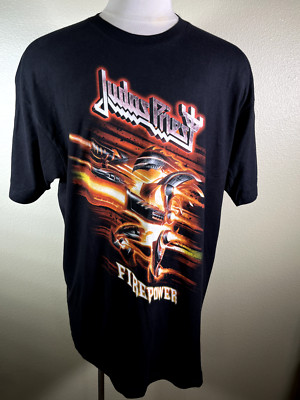 Judas Priest Firepower Metal Rock Band Tultex Concert T-Shirt Men's XXL 2XL