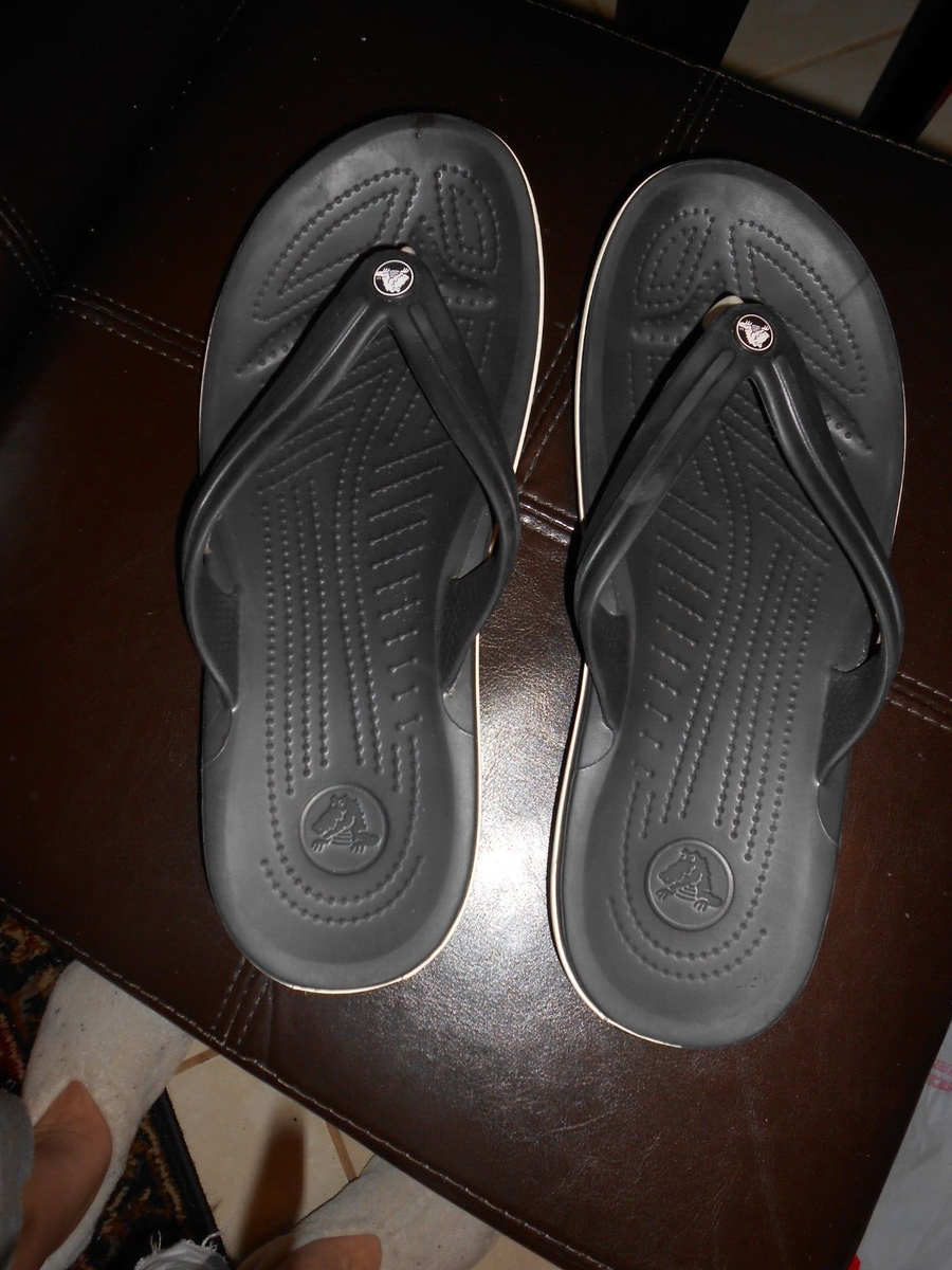 Crocs Men's and Women's Flip Flop Sandals Black Womens Size 12