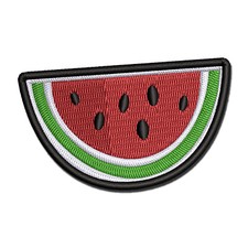 Watermelon Fruit Slice Multi-Color Embroidered Iron-On Patch Applique