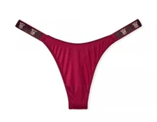 VICTORIA'S SECRET  SHINE STRAP CAMPARI RED BLING THONG XS-S-L