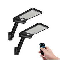 Solar Lights Outdoor, Aqonsie 180° Adjustable 56LED Remote Solar Flood Light,...