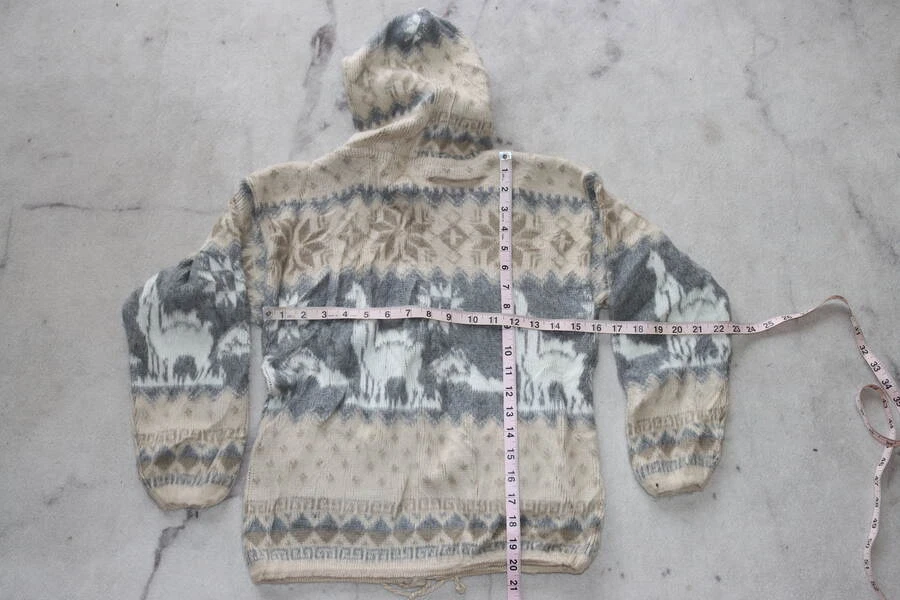 Tejidos Aly Marka Alpaca 100% Lana Cremallera Suéter Chaqueta Niños Talla 8 Foto 2 de 2