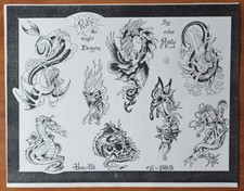 1983 Miss Roxy Honolulu HI Traditional Vintage Tattoo Flash Production Sheet