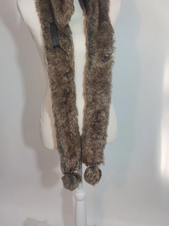 Faux Fur Hooded Scarf Super Soft One Size Fits Most Winter Hat Wigens - Image 4 of 4