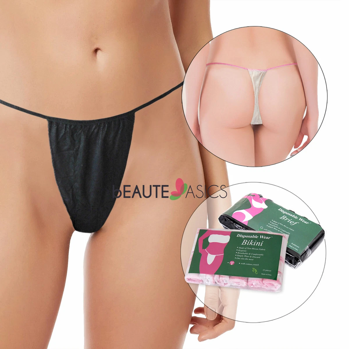 12 Pcs Disposable Bikini Thong Panties for Spray Tanning and Spa Treatments