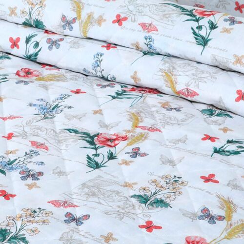 Luxury Summer Bedding Quilted Bedspread Comforted Complete Set with Pillow Shams - Picture 8 of 30